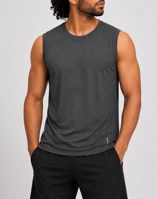 Balance Collection Men Sport Gray Vest T Shirt