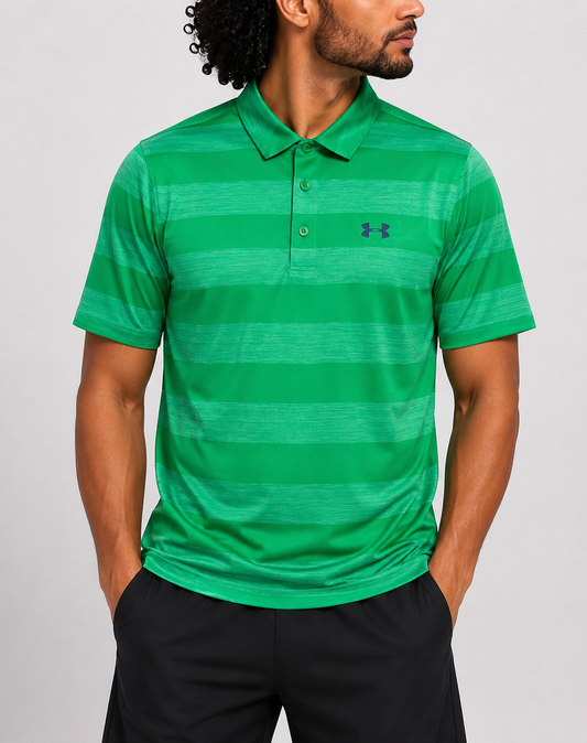 Under Armour Men Sport Green Polo T Shirt
