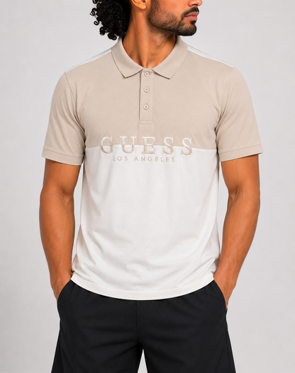 Guess Men Sport White Polo T Shirt