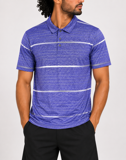 PGA Tour Men Sport Purple Polo T Shirt