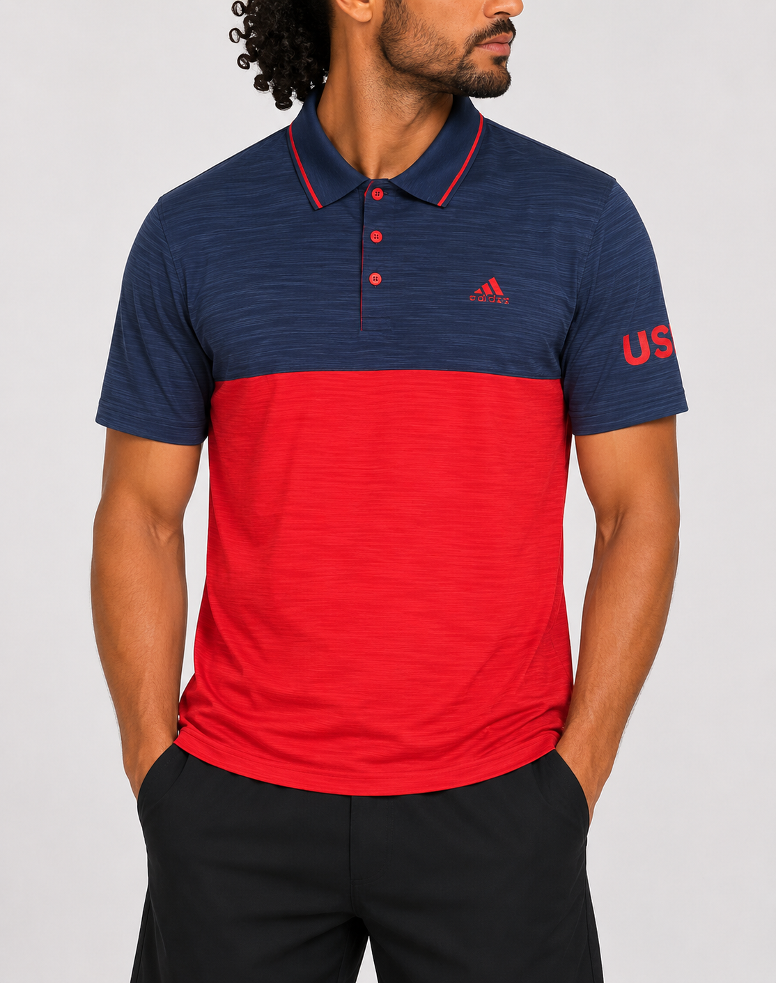 Adidas Men Sport Red Polo T Shirt