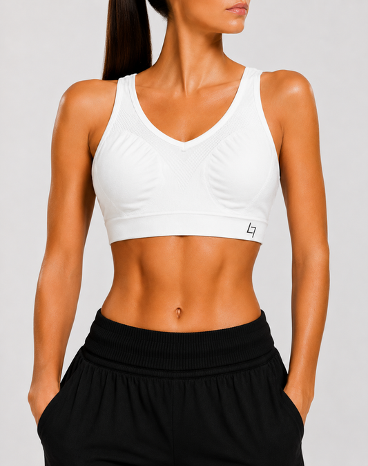 Fittin Essentials Women White Sport Bra