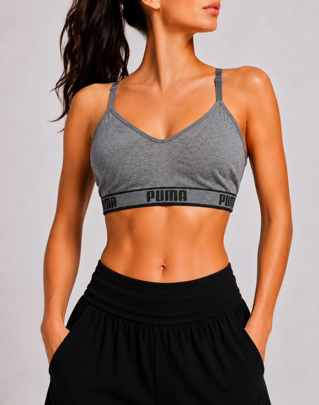 Puma Women Gray Sport Bra