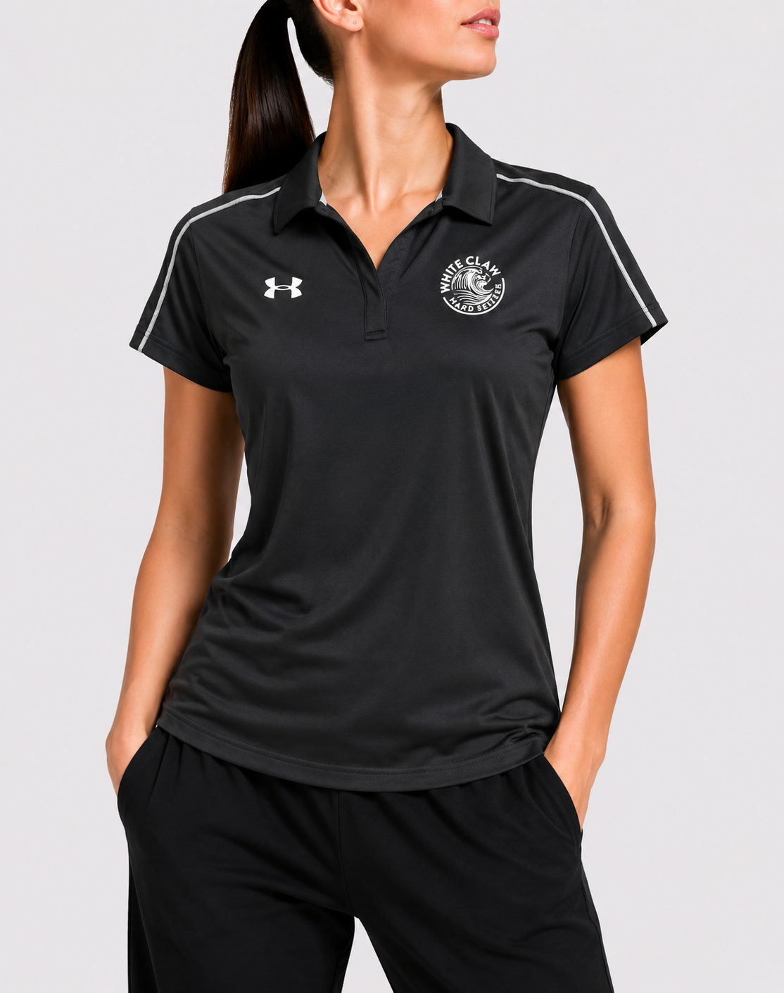 Under Armour Women Sport Black Polo T Shirt