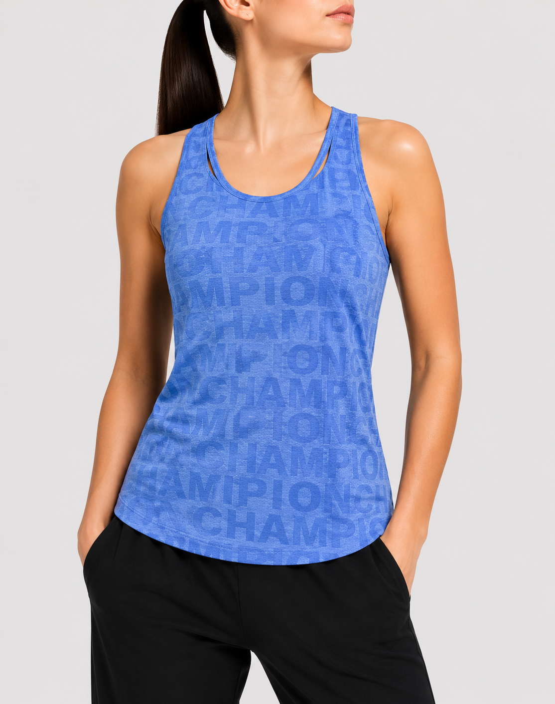 Champion Women Sport Blue Vest T Shirt