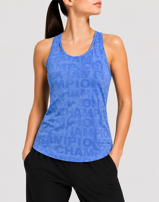 Champion Women Sport Blue Vest T Shirt