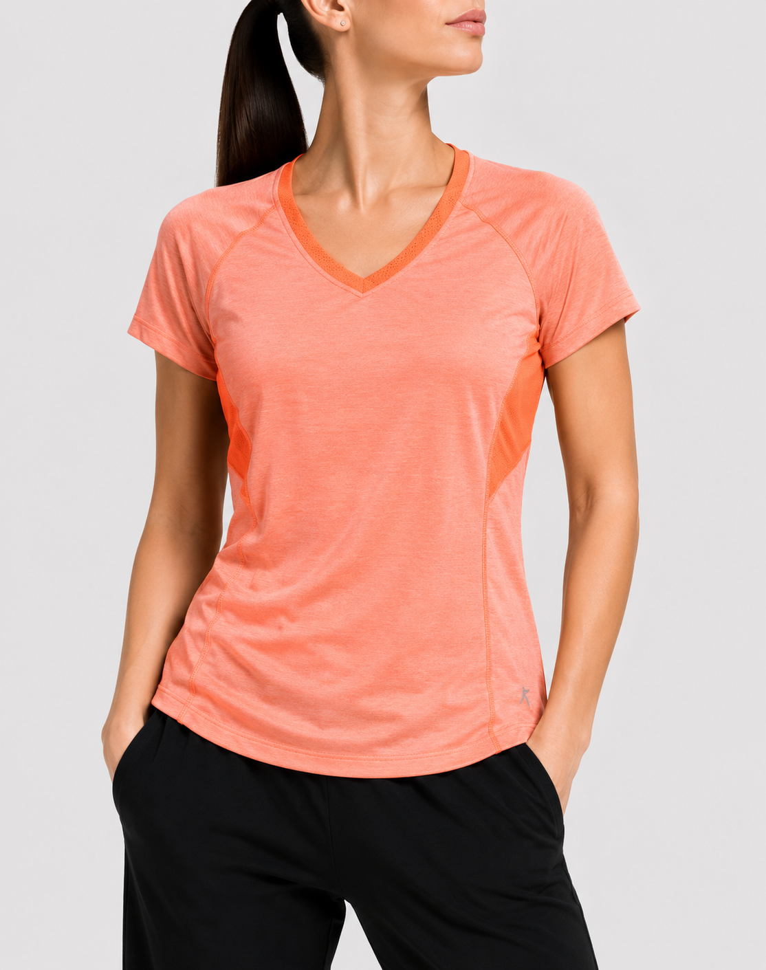 Danskin Women Sport Orange T Shirt