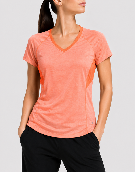 Danskin Women Sport Orange T Shirt
