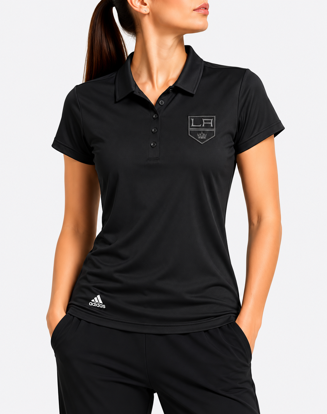 Adidas Women Sport Black Polo T Shirt