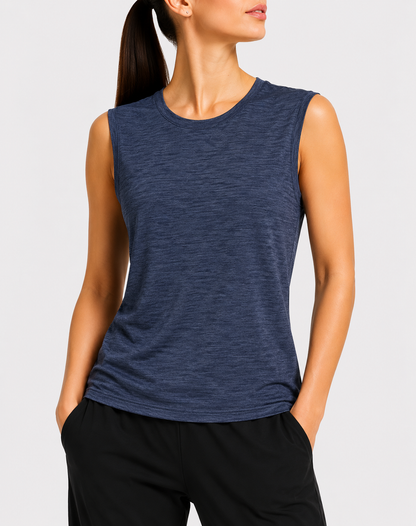 Champion Women Sport Blue Vest T Shirt