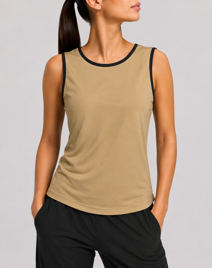 Jihuilai Women Sport Cream Vest T Shirt