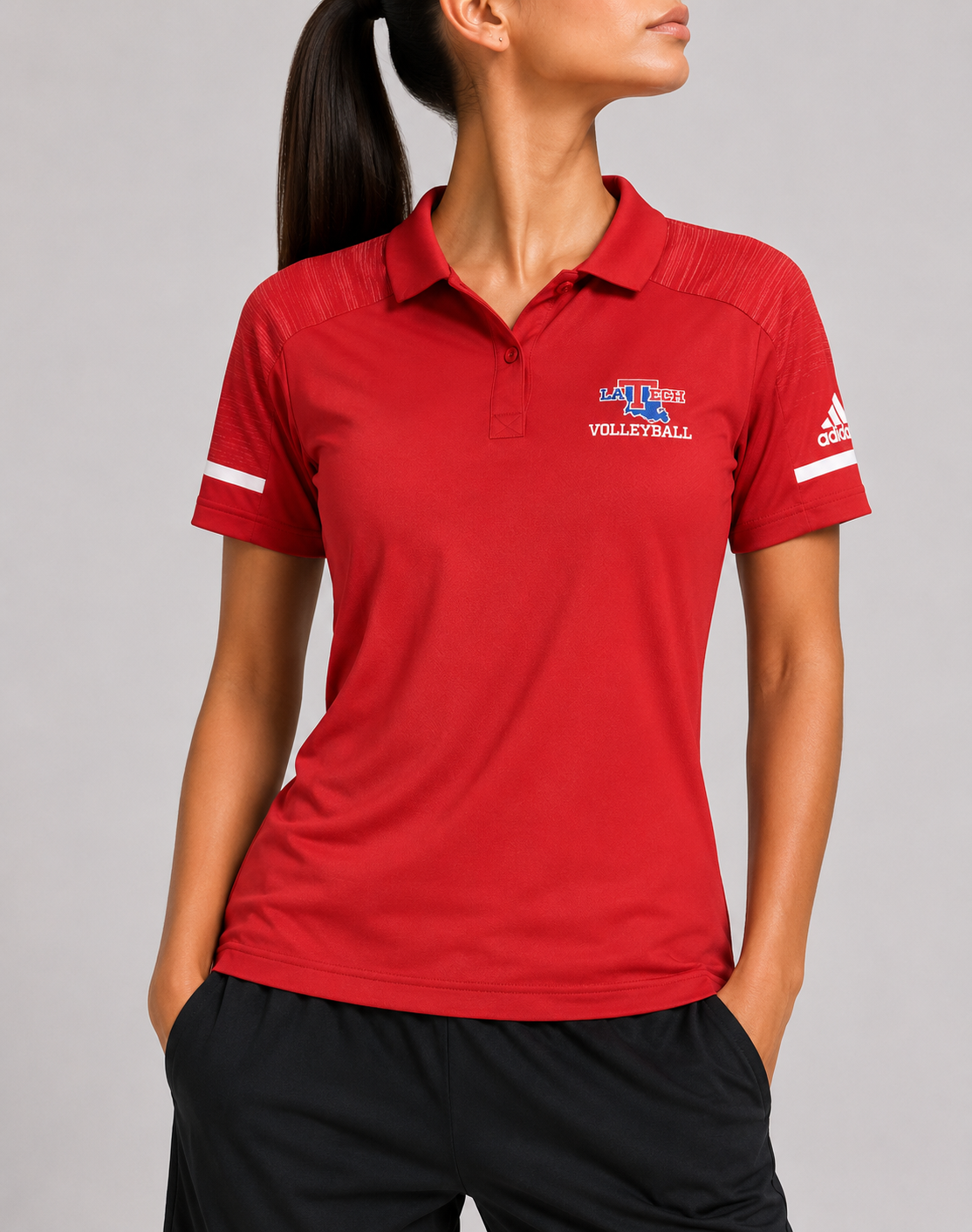 Adidas Women Sport Red Polo T Shirt