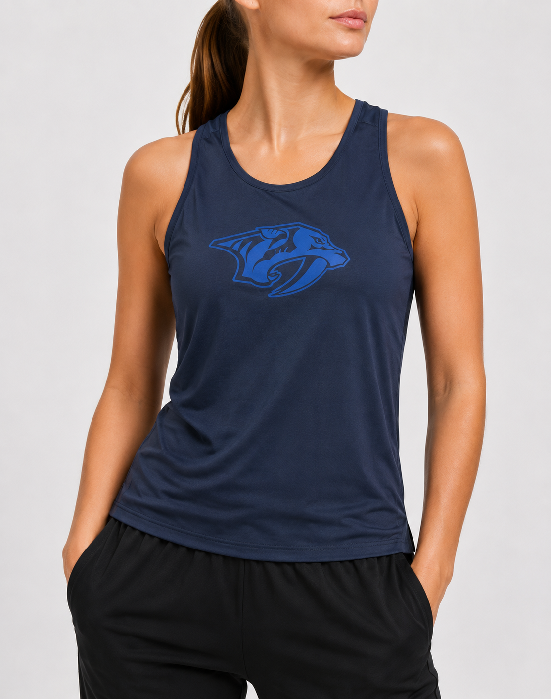 Adidas Women Sport Blue Vest T Shirt