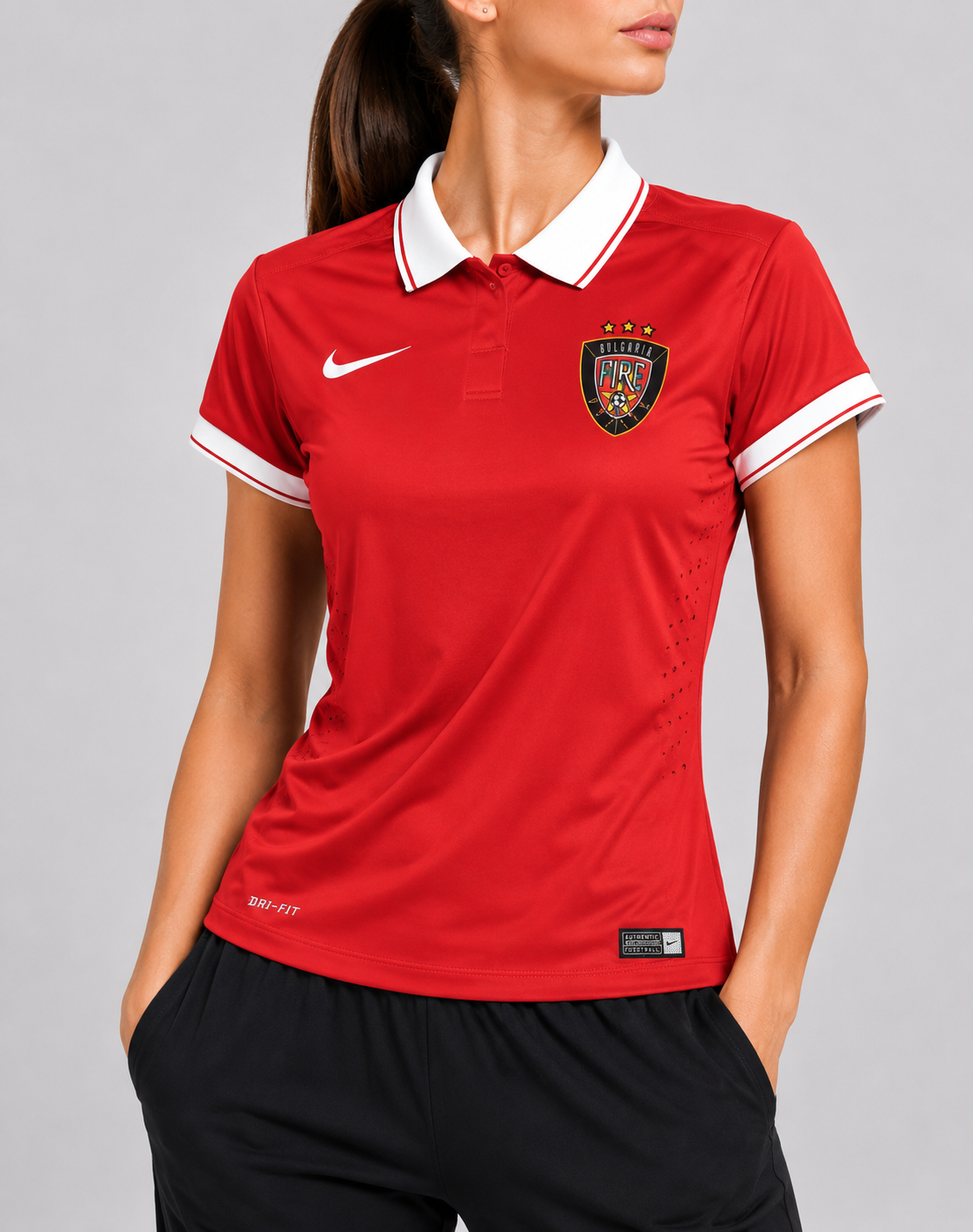 Nike Women Sport Red Polo T Shirt