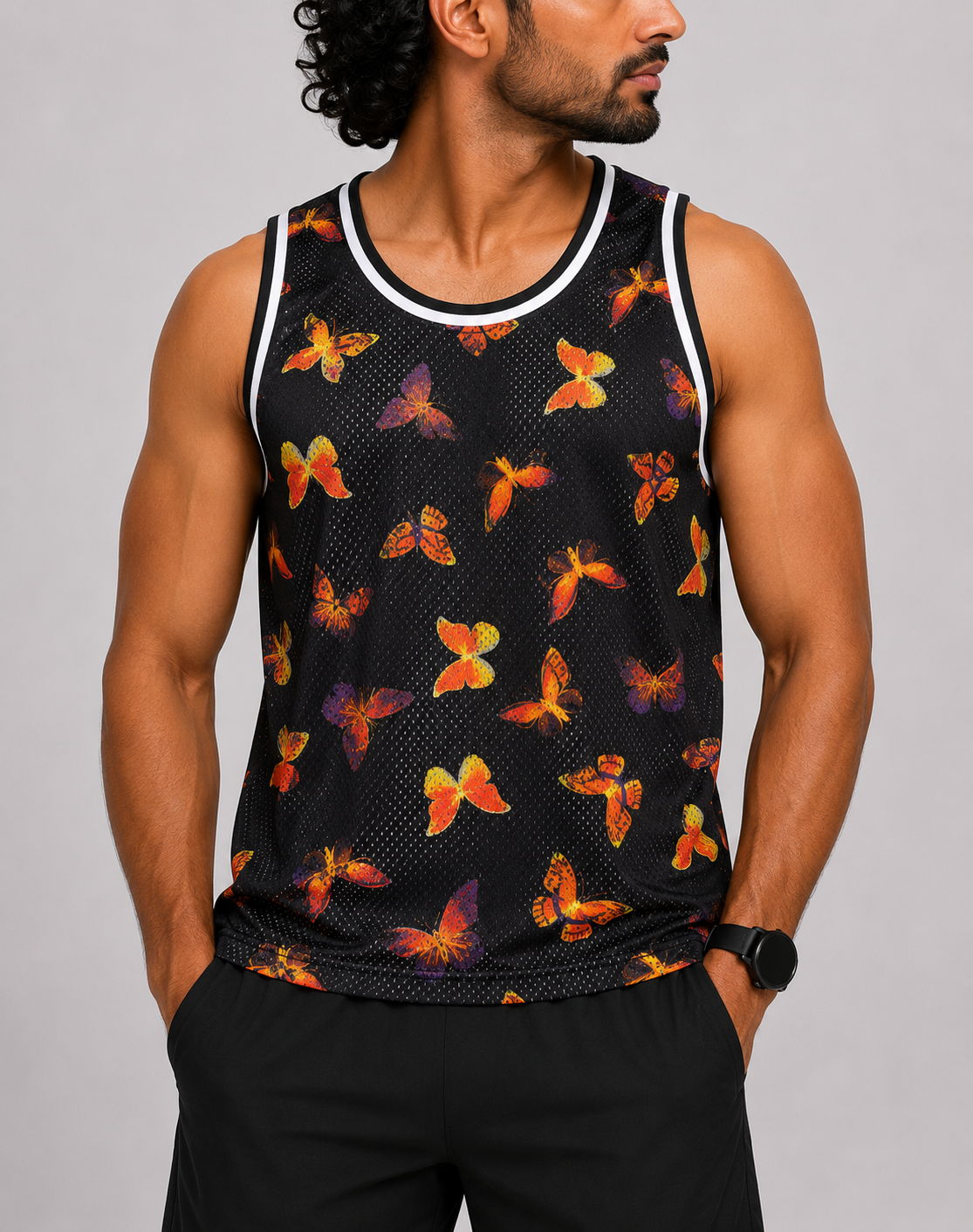 No Boundaries Men Sport Black Vest T Shirt