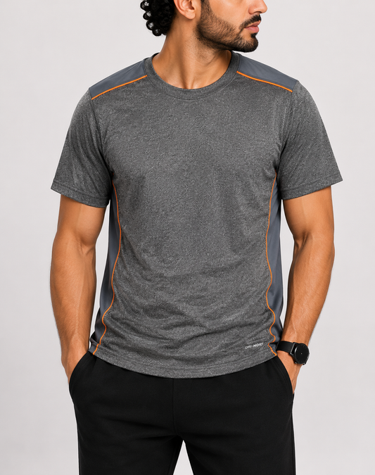 Layer 8 Men Sport Gray T Shirt