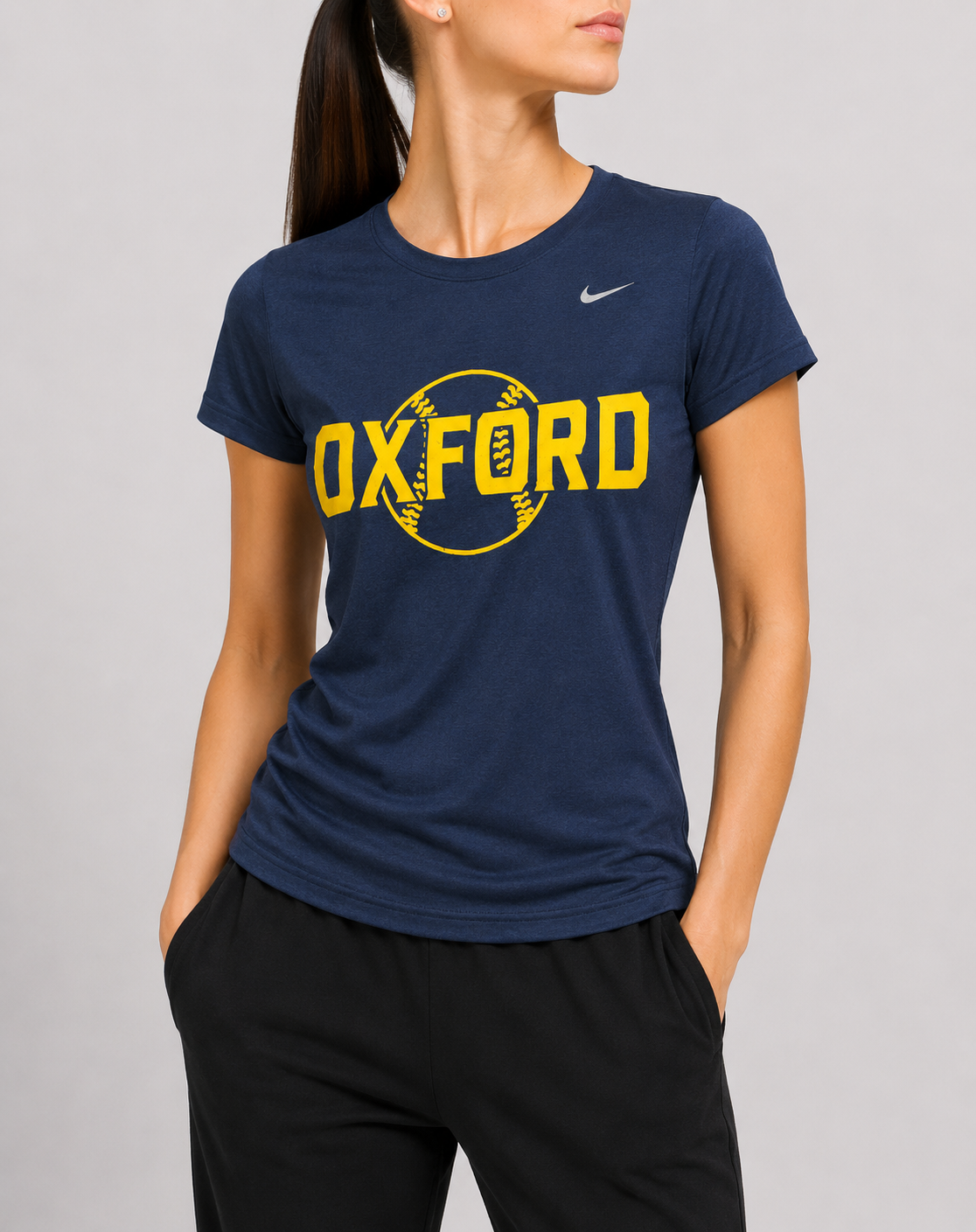 Nike Dri Fit Women Blue Sport T Shirt