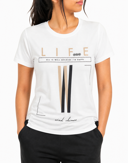 Zara W&B Women Sport White T Shirt