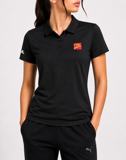 Adidas Women Sport Black Polo T Shirt