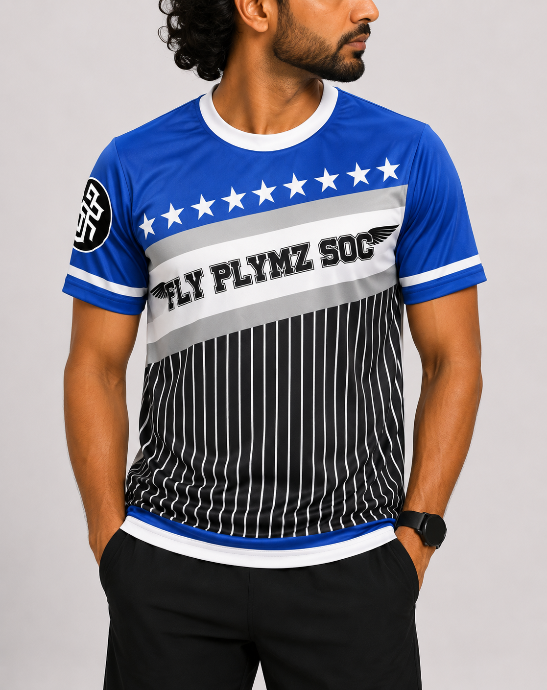 Hustlerz Anthem Men Sport Blue T Shirt