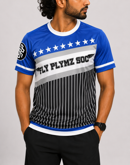 Hustlerz Anthem Men Sport Blue T Shirt