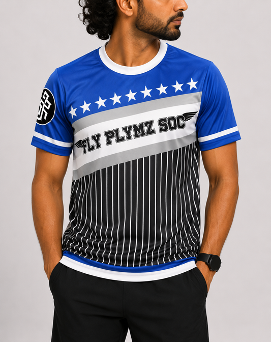 Hustlerz Anthem Men Sport Blue T Shirt