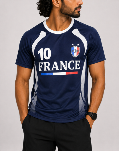 France Men Sport Blue T Shirt