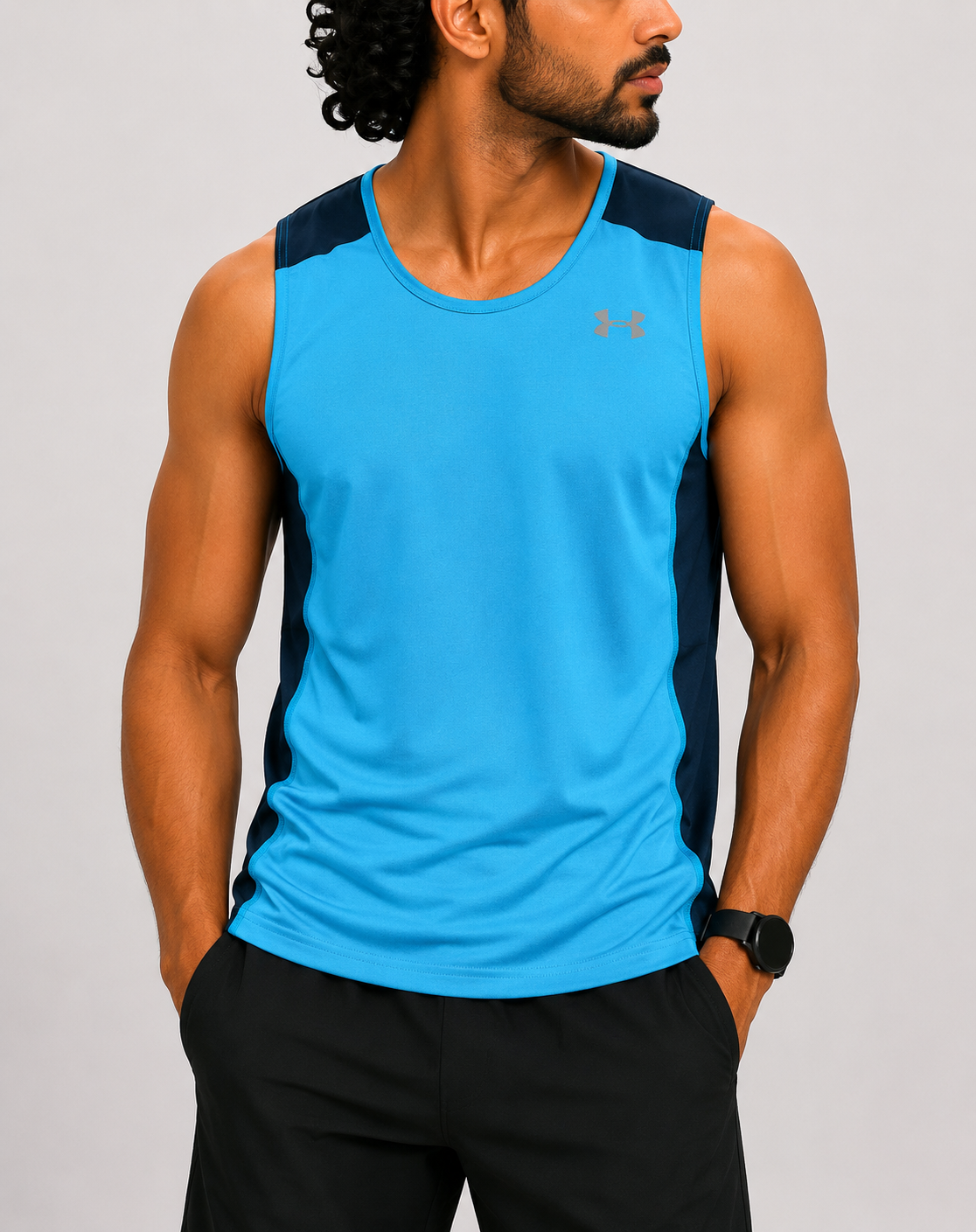 Under Armour Men Sport Blue Vest T Shirt