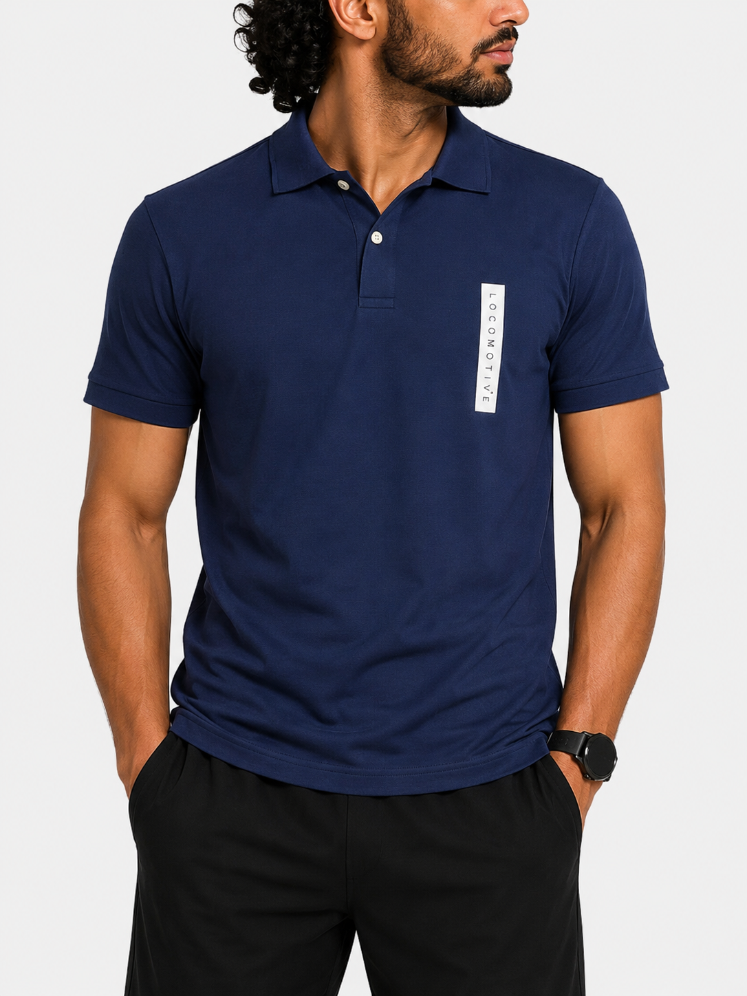 Goodfellow Men Sport Blue Polo T Shirt