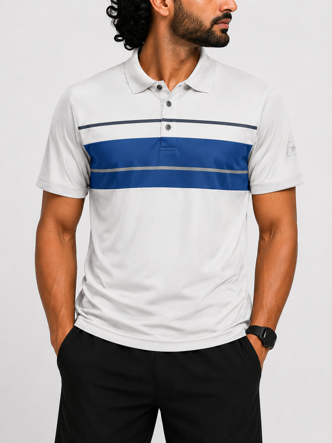 PGA Tour Men Sport White Polo T Shirt