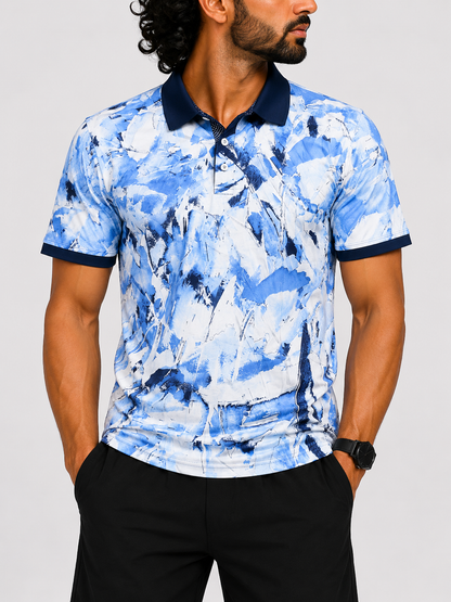 Au Noir Men Sport Blue Polo T Shirt