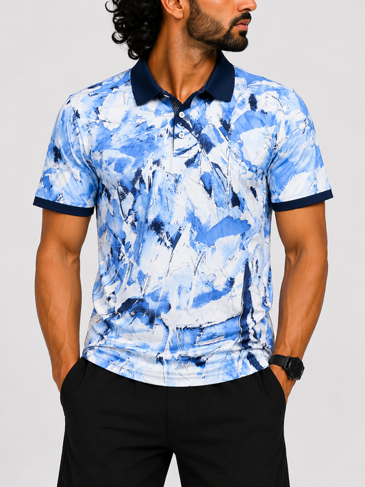 Au Noir Men Sport Blue Polo T Shirt