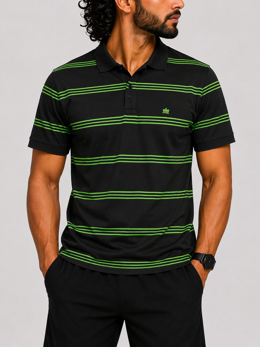Machine  Men Sport Black Polo T Shirt