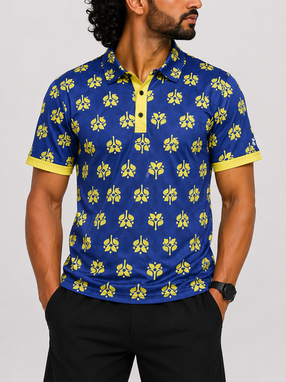 Flyte Golf Men Sport Blue Polo T Shirt