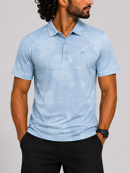 Travis Mathew Men Sport Blue Polo T Shirt