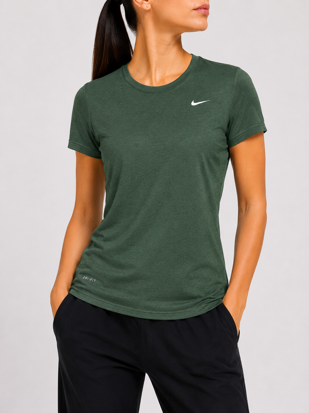 Nike Dri Fit Women Sport Green T Shirt