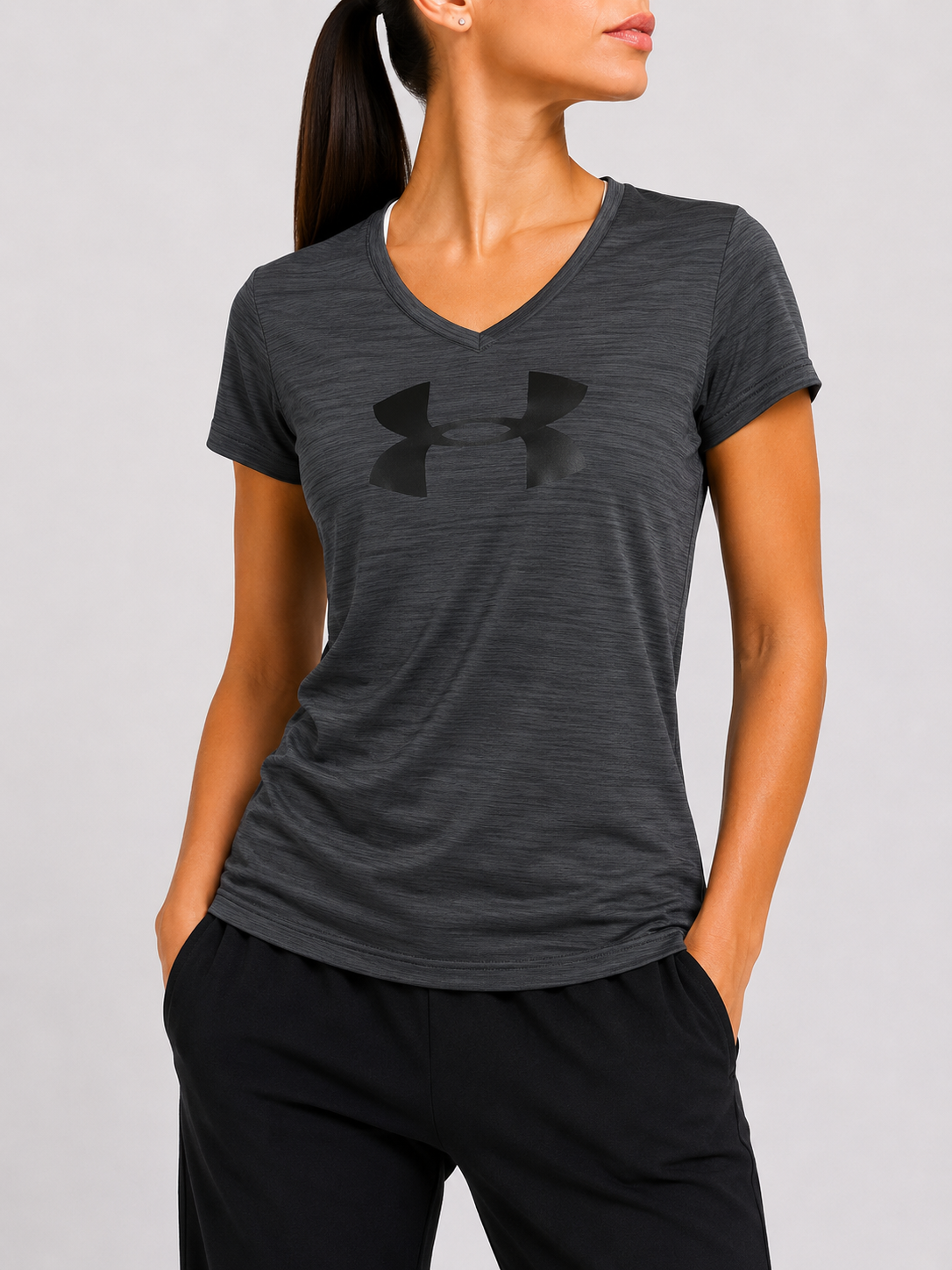 Under Armour Women Sport Gray T Shirt