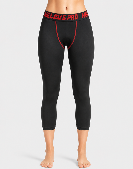 Neleus Pro Women Black Sport Tights