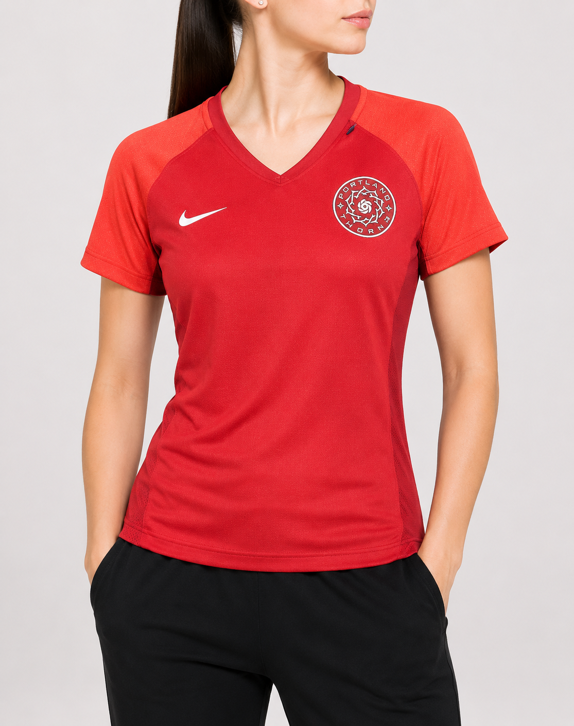 Nike Dri Fit Women Sport Red T Shirt