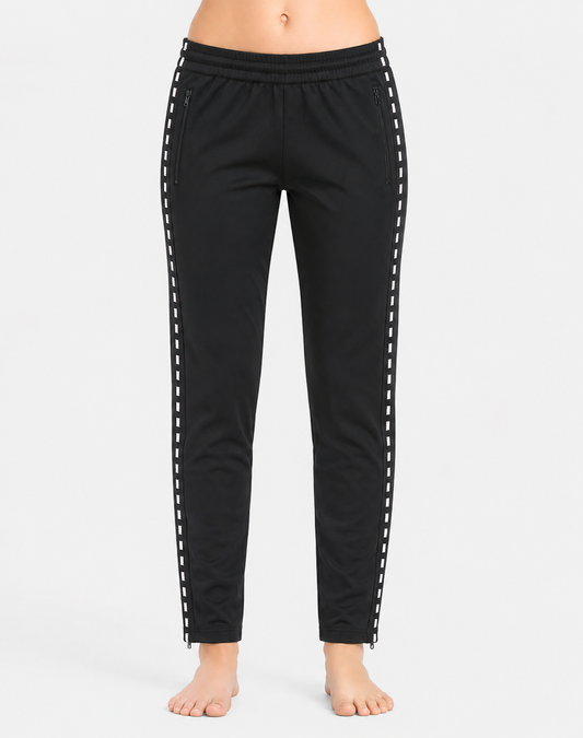 Pink Women Black Sport Trouser