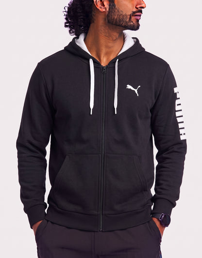 Puma Men Cotton Fleece Black Zipper M