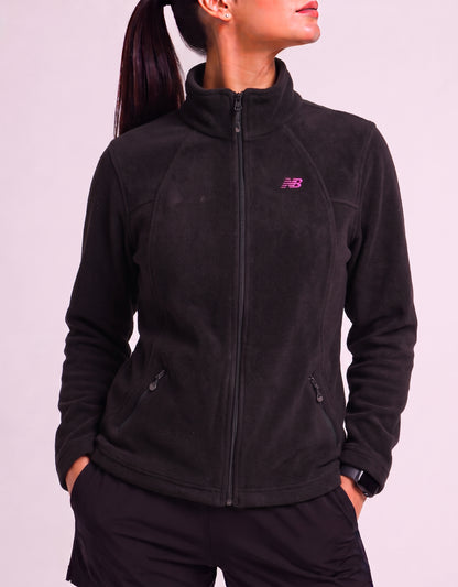 New Balance Women Cotton Fleece Black Zipper XL