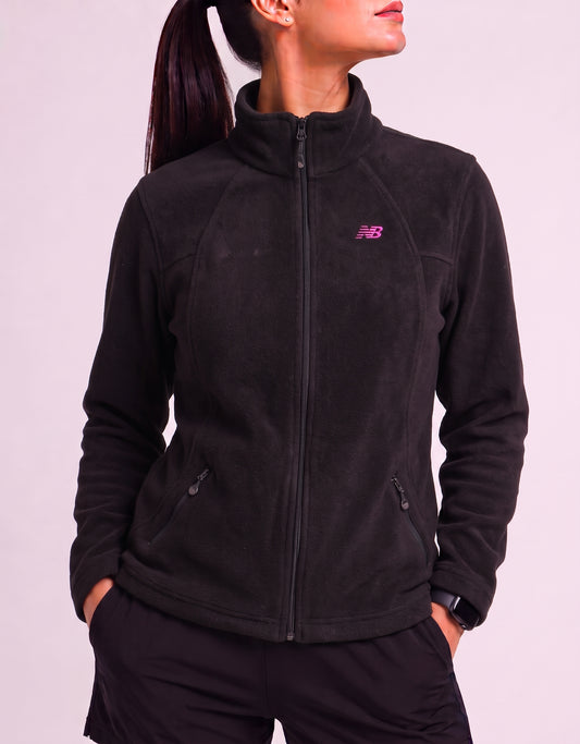 New Balance Women Cotton Fleece Black Zipper XL