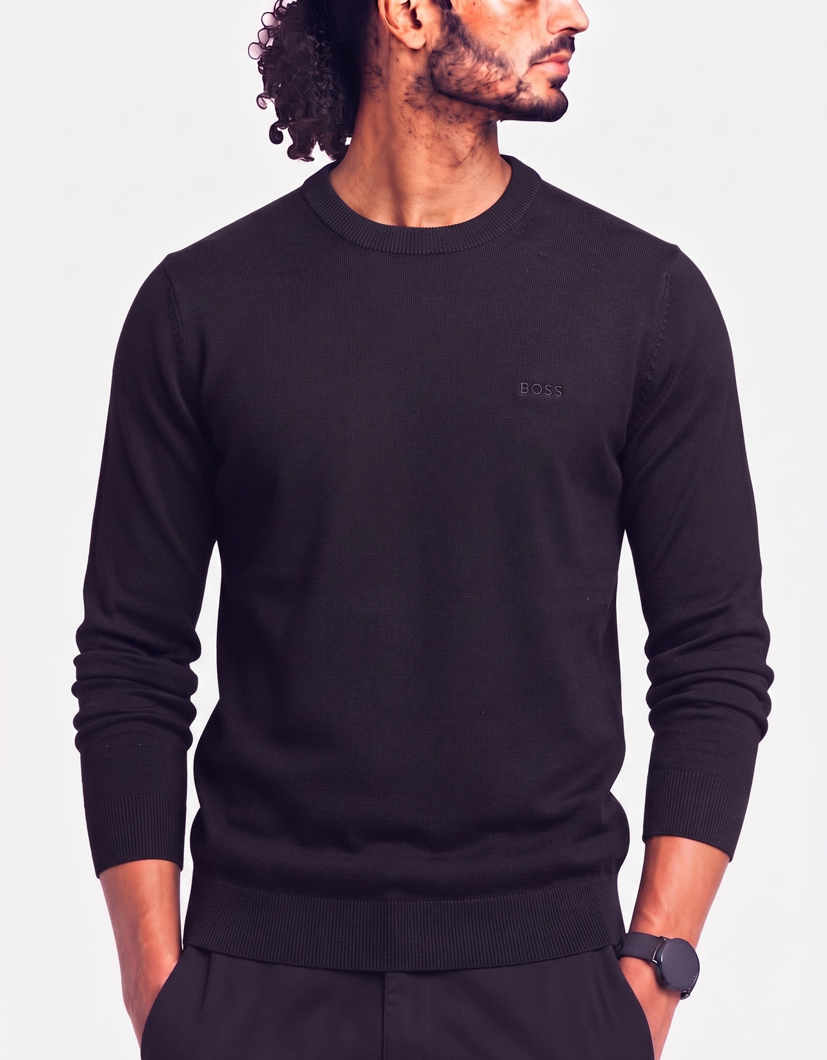 Hugo Boss Men Black Sweater 5XL