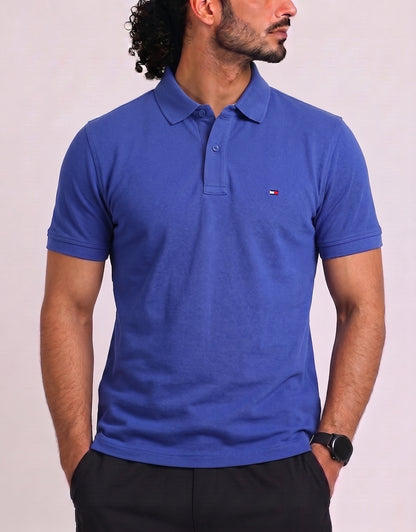 Tommy Hilfiger Men Blue Cotton Polo T Shirt XL