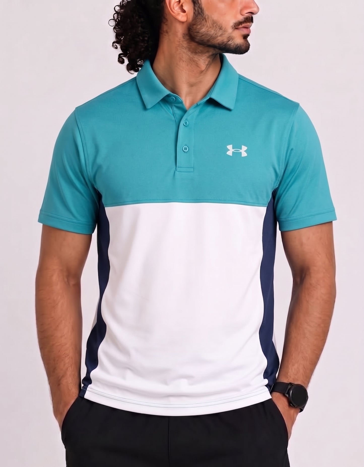 Under Armour Men Blue Sport Polo T Shirt L