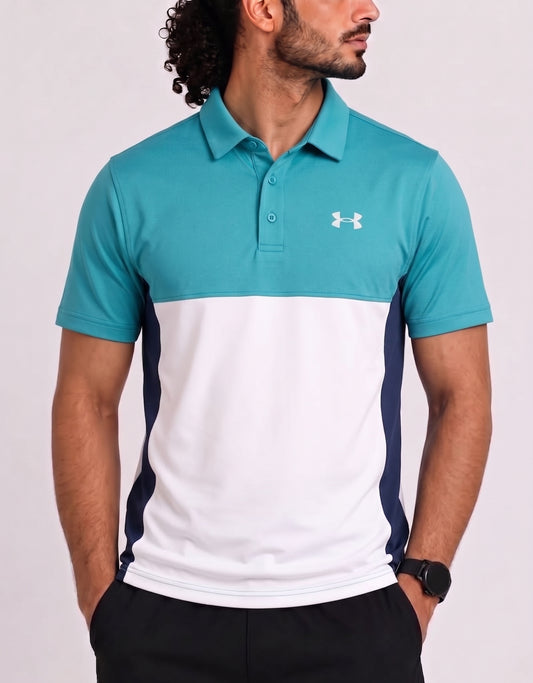 Under Armour Men Blue Sport Polo T Shirt L