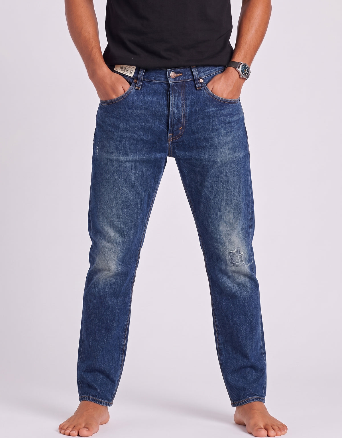 Red Cap Men Blue Denim Jeans M