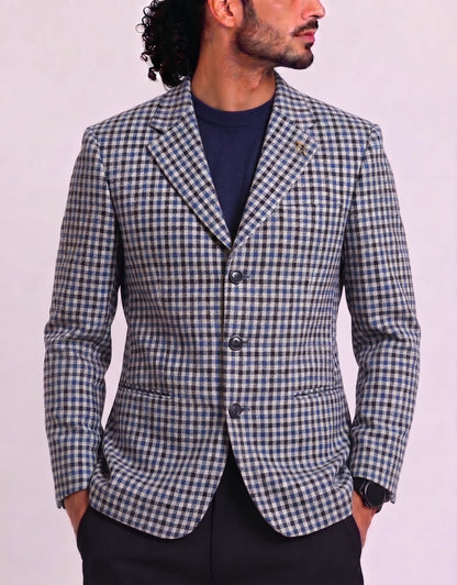 Ring Jacket Men Cotton Blue Coat M