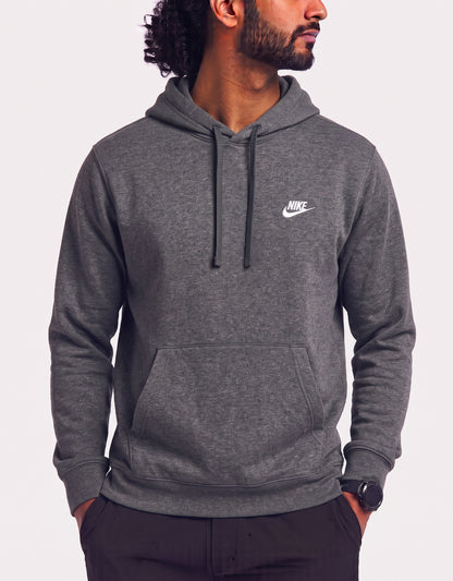 Nike Men Cotton Fleece Gray Hoodie S